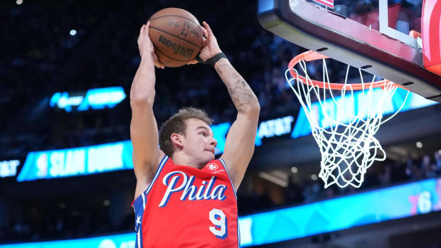 Mac McClung throws down a slam at the NBA’s 2023 Dunk Contest